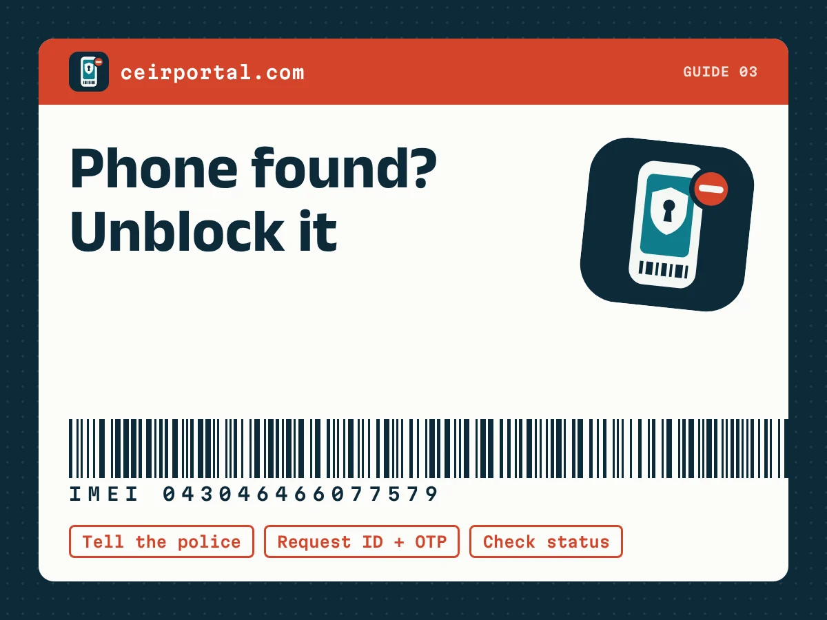 Phone found? Unblock it